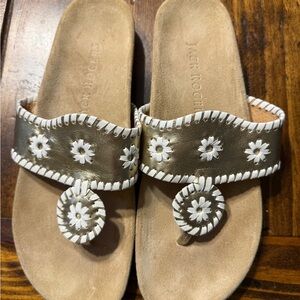 Jack Rogers Women's Sandals in Gold and White